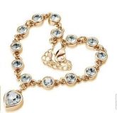 Pulseira Victória Secret´s Cristal Banhado Ouro 18k