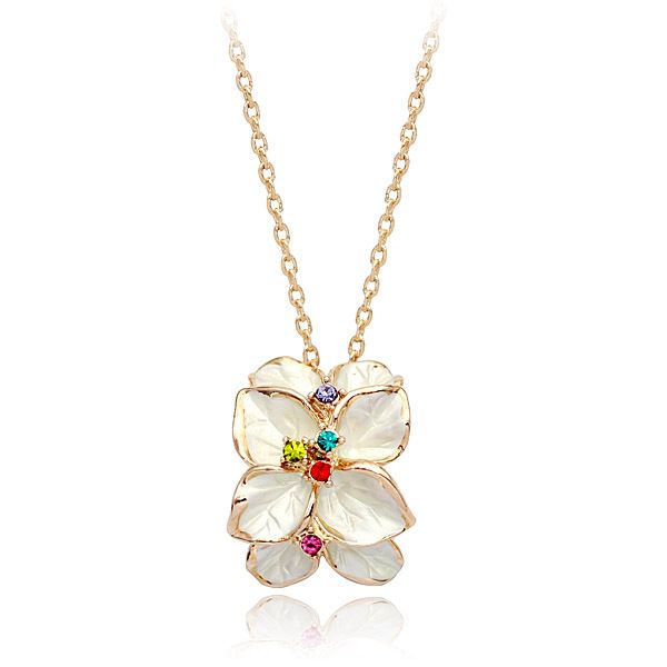 Colar flor com cristal austríaco Com Swarovski Crystal Stell