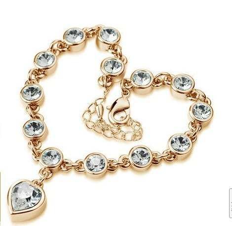 Pulseira Victória Secret´s Cristal Banhado Ouro 18k